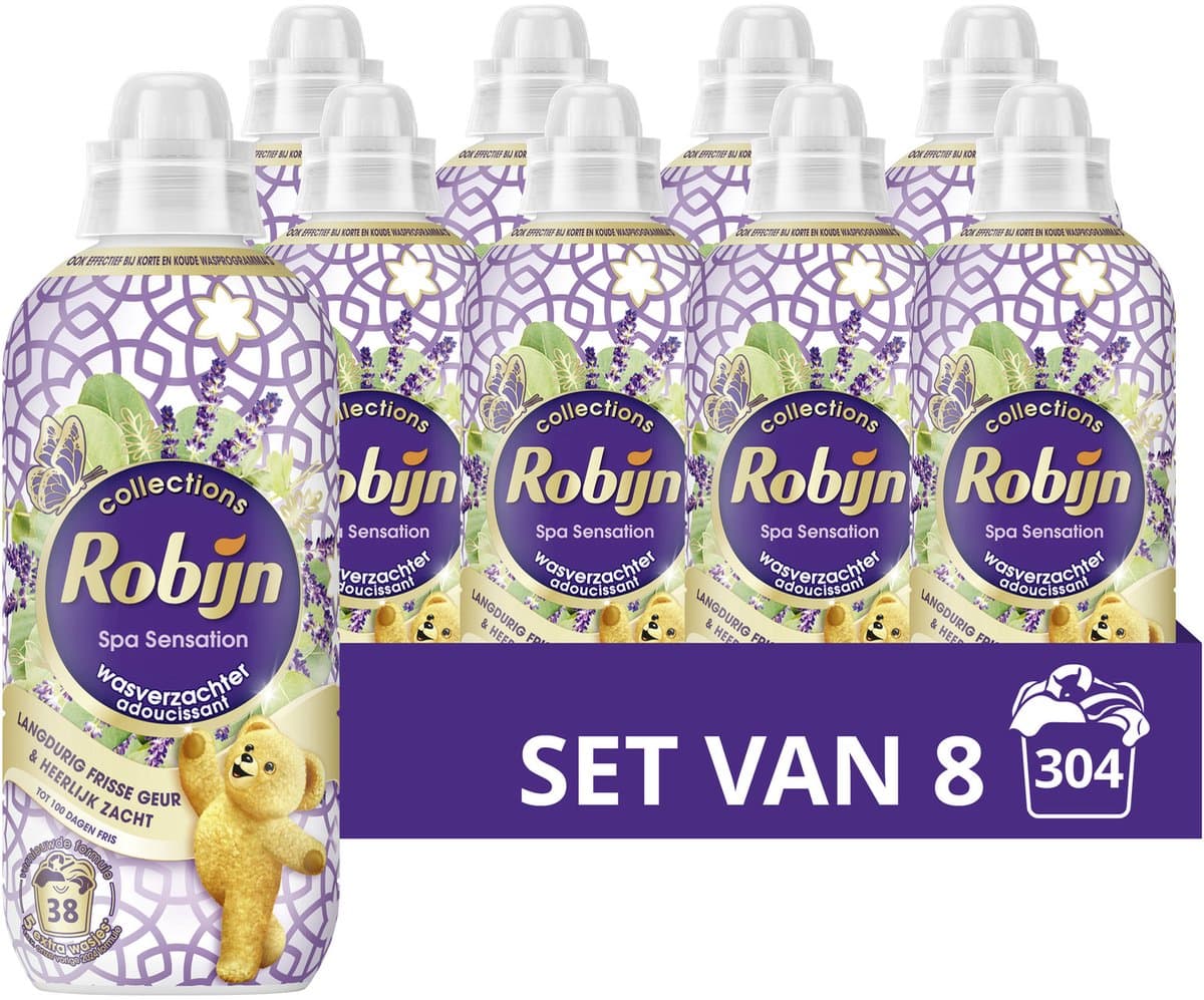 Robijn - Wasverzachter - Spa Sensation - 8 flessen - 304 wasbeurten - Voordeelverpakking — afbeelding 1