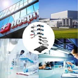 EML STORE Laboratorium Ondersteuning Rek - 3 Verschillende clips - Droogrek Voor Laboratorium - Vrijstaand - Scheikunde Set Accessoires — thumbnail 3