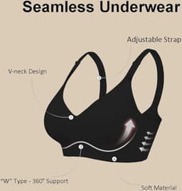 Zachte naadloze beha voor dames zonder beugel V-hals - ultracomfortabele zachte bralette - beha voor dagelijks gebruik - T-shirts beha — thumbnail 3