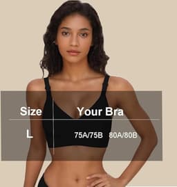 Zachte naadloze beha voor dames zonder beugel V-hals - ultracomfortabele zachte bralette - beha voor dagelijks gebruik - T-shirts beha — thumbnail 2