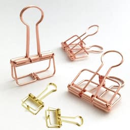 Goodivery ® staartklemmen, 30 stuks, vouwback-klemmen, voor fotowand, draadgaas, 2 verschillende maten (roségoud, goud) — thumbnail 3