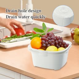 La'Moussawi ® Veelzijdige 3-in-1 Stapelbare Afdruip- en Opbergset voor Groenten en Fruit — thumbnail 3