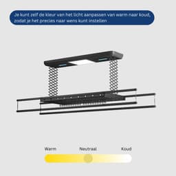 Wasophoogte® Elektrisch Droogrek - Plafonddroogrek Pro - Droogrek - Droogrek Elektrisch - Plafond Droogrek - 38 kg draagvermogen — thumbnail 5