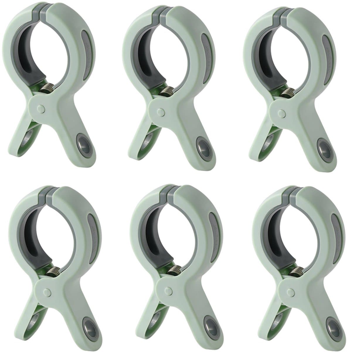 6 stuks Strandhanddoekclips - Plastic Quiltclips - Knijpers - Grote Wasknijper Handdoekknijpers - Winddicht - Groen - Voor dagelijks wasgoed, strandhanddoek, badhanddoek, beddengoed en dikke kleding — afbeelding 1