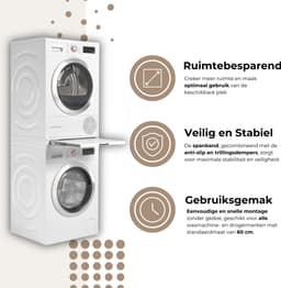 Dastium Home - Stapelkit Wasmachine en Droger - Stapelset Wasmachine en droger - Tussenstuk Wasmachine en Droger - Universeel — thumbnail 3