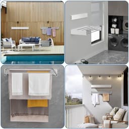 FitFusionHome Wanddroogrek – Droogrek - Inklapbaar Droogrek - Wasrek Hangend - Uitschuifbaar - Muurdroogrek - 4m Drooglengte - 80 cm - 4m Drooglengte - Wit — thumbnail 4