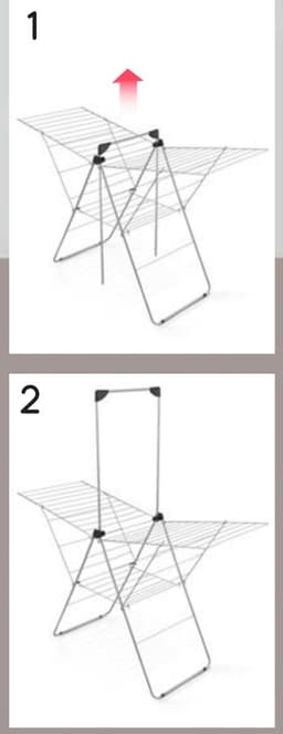 Tomado - Droogrek Vento Plus - 30 meter drooglengte - Zilvergrijs - 5 jaar garantie - vleugels in hoogte verstelbaar - extra stang voor kledinghangers — thumbnail 2