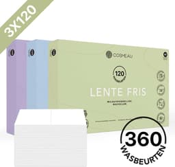 Cosmeau G5 Proefpakket 3x120 Wasstrips - 360 Wasbeurten - Lentefris Lavendel Zeebries - Wasmiddel Voordeelverpakking - Wasvellen - Wasdoekjes - Detergent Sheets — thumbnail 1