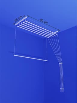 Heavy-duty Ruimtebesparend Plafond Droogrek - 6 stangen elk 90 cm lang — thumbnail 1