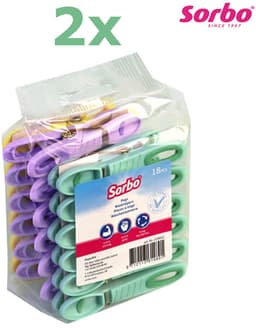 36 X Sorbo Wasknijpers - Soft Grip - UV Beschermd - Extra grip - Van Toen Het Nog Kwaliteit Was - Leuke Pastel Kleuren - 36 stuks - Wasknijpers Extra Sterk - Made in EU — thumbnail 1