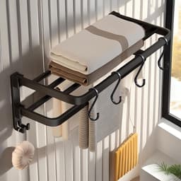 CRLYN® Handdoekrek Radiator - Badkamer - Droogrek - Zwart — thumbnail 4
