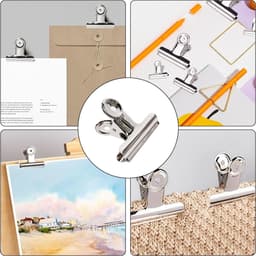 10 stuks Vershoudclips - voor afsluiten voedselzakken - 50MM Zilveren Metalen Clip Mappen - Kantoor Clips - Ronde Clips van Roestvrij Staal - Mappen - Vaste Paperclips - Voor Etiketten, Afbeeldingen, Documenten en Foto's — thumbnail 2
