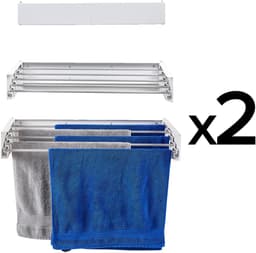 2x Foxydry Hide 71 cm Wit - Droogrek wandmontage - Intrekbare waslijn voor aan de muur - Kleur Wit - 71 x 35 x 13 cm — thumbnail 1