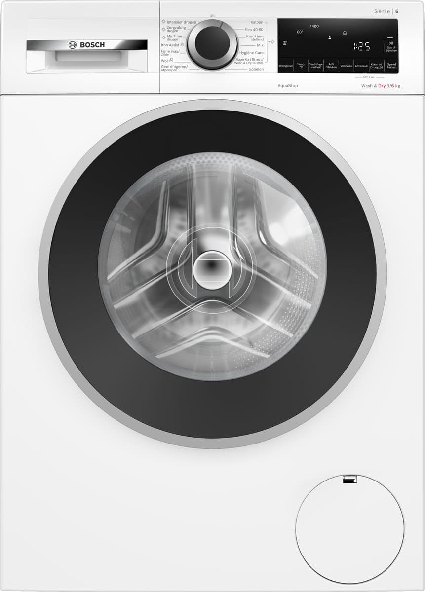 Bosch WNG24406NL - Serie 6 - Was-droogcombinatie - Extra stil - 9/6 kg - Wassen en drogen in 1 keer 1400 rpm - Energielabel A - Stoom met Iron Assist — afbeelding 1