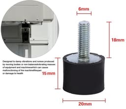 Allecto Plus - Rubber Trillingen Isolatie Mounts voor Auto en Boot - 4 Stuks M8 M6 Anti-Vibratie Isolator Schokdemper - Silentblock Klossen (VD20*15 M6*18) — thumbnail 4