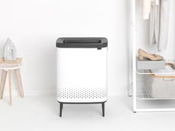 Brabantia Bo Hi Wasmand - met Deksel - 2 x 45 l - Wassorteerder - 2 Vakken - White — thumbnail 4