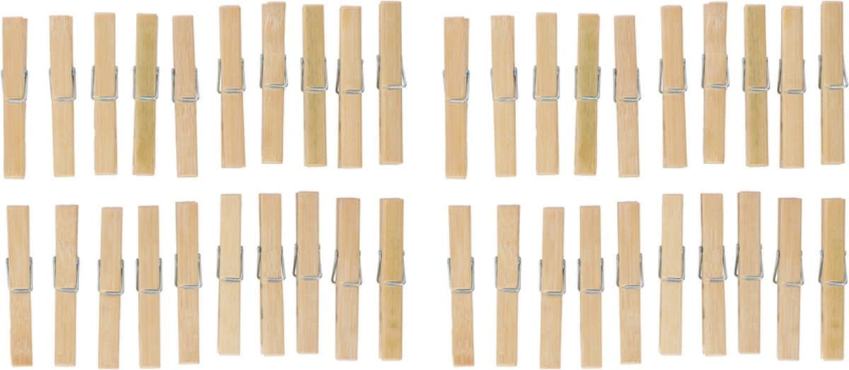 Bamboe wasknijpers - 40x - hout - 9 cm — afbeelding 1