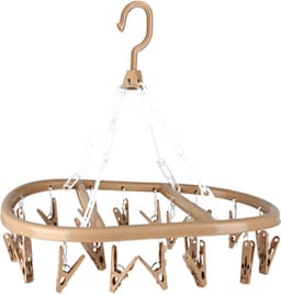 Urban Living Wasgoed droogcarrousel/droogmolen - 2x - 20 clips/knijpers - beige - kunststof - 30 x 42 cm — thumbnail 2