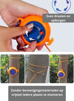 Waslijn Uittrekbaar 10 Meter - zwart - Drooglijnen - Roldrooglijn - Oprolbaar - Waslijndraad - Wasrek - Droogrek - ideaal voor op de camping — thumbnail 3