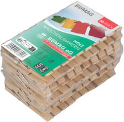 Wasknijpers - 50x stuks - natuurlijke houtkleur - stevig ontwerp - 8 cm — thumbnail 3