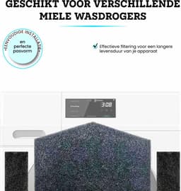 Somstyle Schuim Filter Set Geschikt voor Miele Wasdroger - 3 Stuks - Droger Accessoires - Schuimfilter - Zwart — thumbnail 3