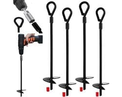 15 Inch/38 cm Heavy Duty Grondanker voor Shelters Luifels Tenten Schommelsets Trampolines - 4-pack Adapter Niet Inbegrepen