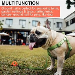 305cm Grote Oranje PC Kunststof Tentharingen - 4 Stuks - Camping Haring Grondanker met Honden Aanlegblok — thumbnail 2
