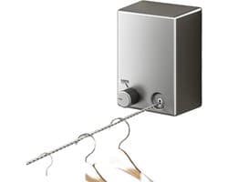 Flipflop Club® Waslijn In- en uittrekbaar | max. 4,2 meter | Stevig Waslijndraad – Wasdraad – Uittrekbare waslijn – Alternatief voor wasrek / compact wanddroogrek – Ruimtebesparend – Klein droogrek - Met of zonder boren - ideaal voor Studentenkamer — afbeelding 1
