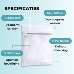 RENALUX - Waszakjes met Rits - Waszakken voor Wasgoed - Waszak - Laundry Bag - Waszakje Lingerie - Waszakjes Groot - Waszak Groot - Wasnet - Wasnetten - Waszakken met Rits - 3 Stuks - 30 x 40 cm — thumbnail 2