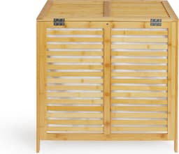 Lifa Bathing Dubbele bamboe wasmand - 2 vakken - Polyester&Bamboe - draagvermogen 10kg - 60x40x58cm — thumbnail 2