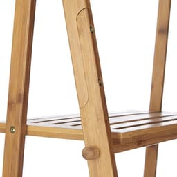Inklapbaar bamboe handdoekrek badkamerrek - 3 planken 3 stangen 4 haakjes - HxBxD: 152x53x31 cm natuur Wasmachine rek — thumbnail 3