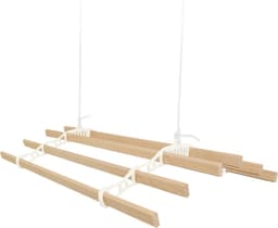 Kledingrek Plafond Katrol - Ivoor– 1.5m 6-lat plafond wasrek — thumbnail 1