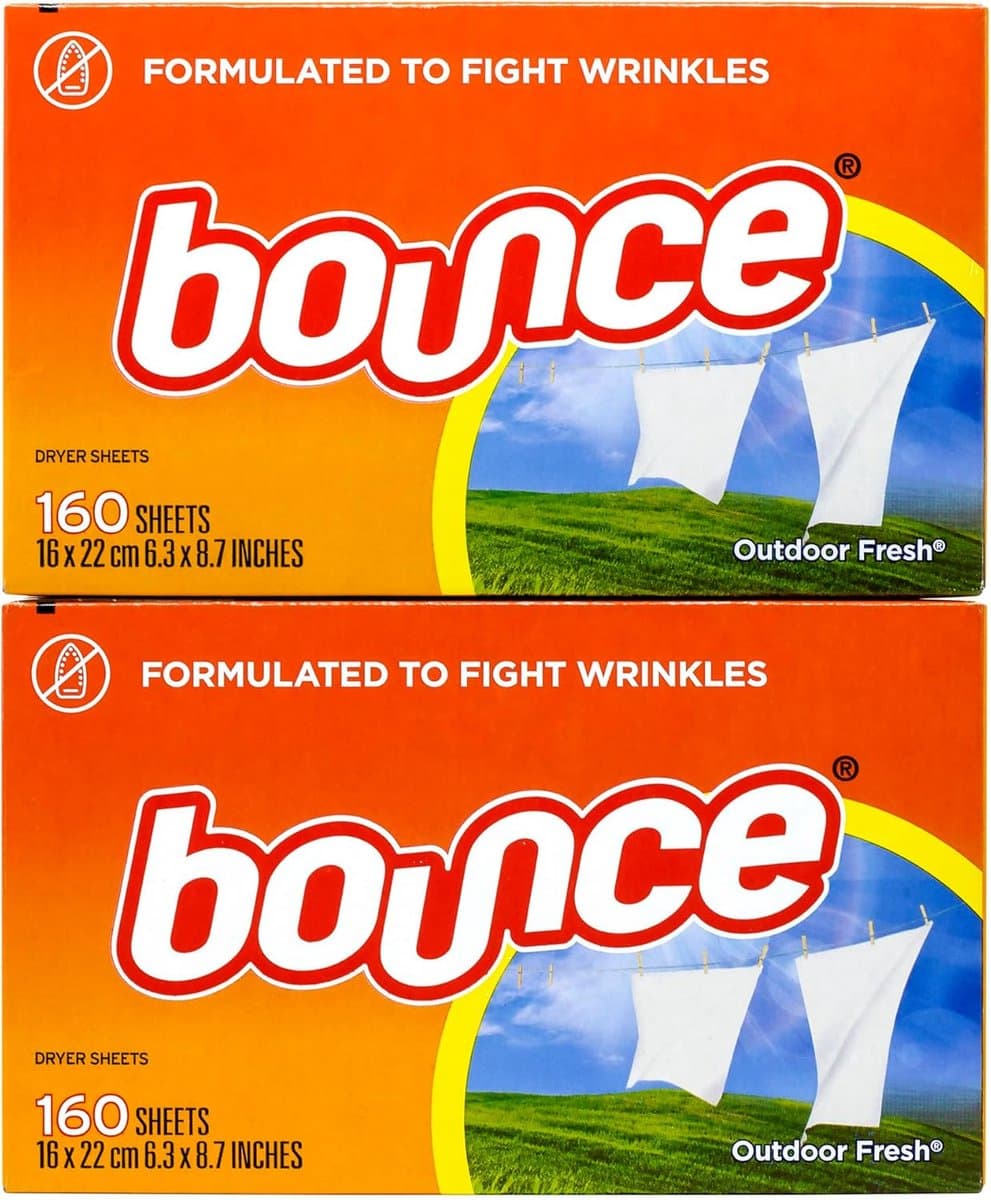 Bounce Outdoor Fresh Droogtrommeldoekjes - 320 Stuks (2x160) - Wasverzachter Doekjes voor Frisse Geur en Zachte Kleding - Vermindert Statische Elektriciteit en Pluis — afbeelding 1