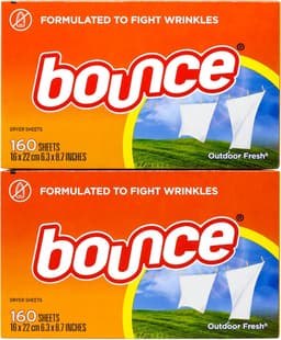 Bounce Outdoor Fresh Droogtrommeldoekjes - 320 Stuks (2x160) - Wasverzachter Doekjes voor Frisse Geur en Zachte Kleding - Vermindert Statische Elektriciteit en Pluis — thumbnail 1