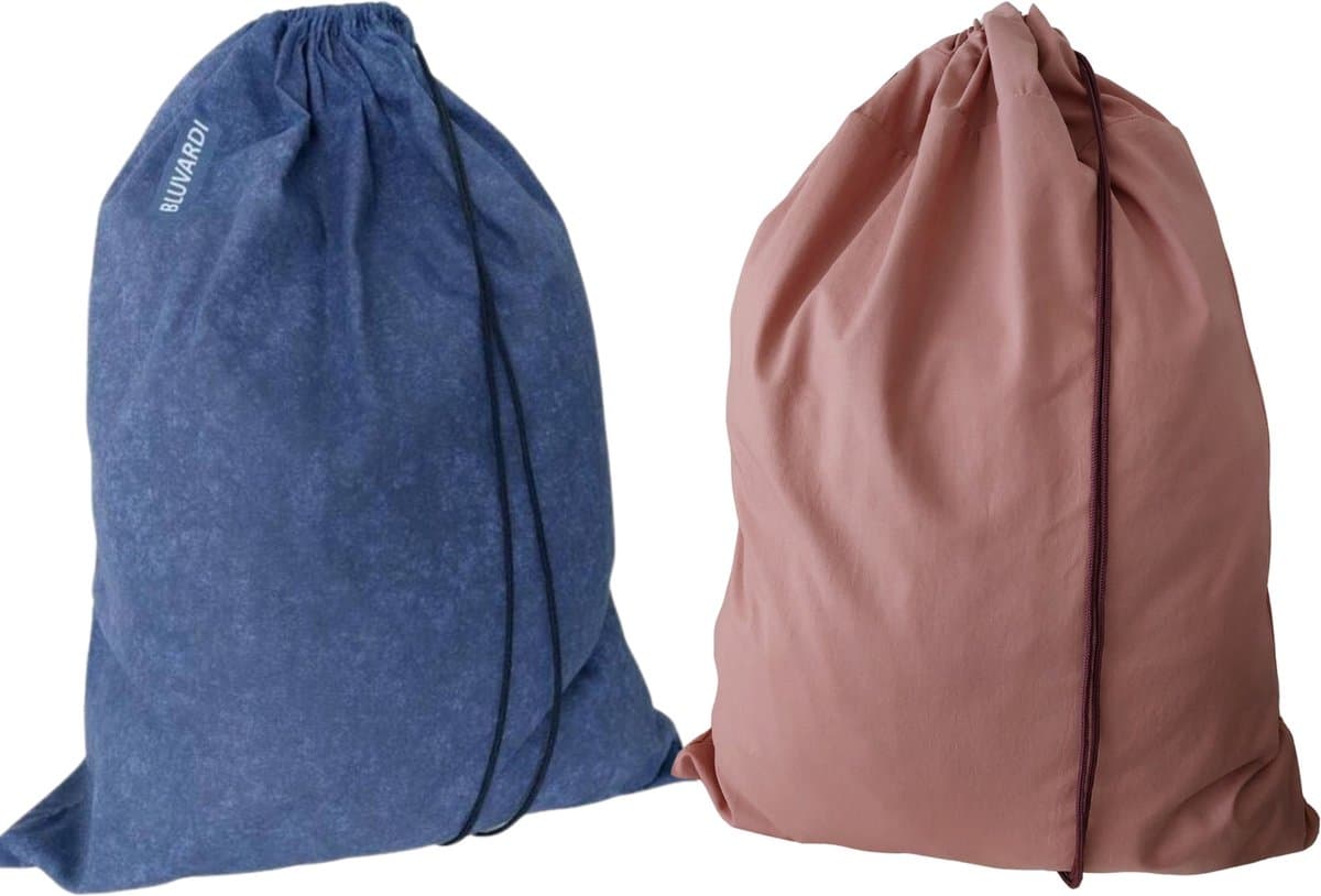 Bluvardi katoenen waszakken set van 2 stuks - XXL -marine blue-camel — afbeelding 1