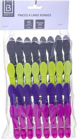 5five Wasknijpers - 128x stuks - gekleurd - kunststof - 8,5 cm - was ophangen — thumbnail 3