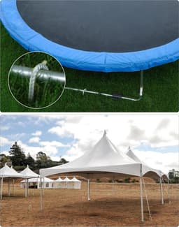 10X 30cm ø 8mm massief stalen grondankerharingen - extreem stabiel - verankeren kastelen hekken - trampolines dekzeilen tenten netten — thumbnail 5
