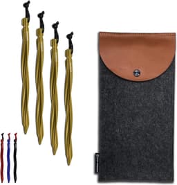 25-cm grote haringen voor tenten met unieke stabiliteit - verpakking van 6 of 8 stuks met tas en reflecterend koord - camping grondankers - aluminium goud — thumbnail 1