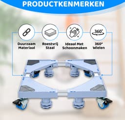 Krexs Wasmachine Verhoger - Meubelroller – Meubeltransporter - Meubelverplaatser – Met 4 wielen — thumbnail 5