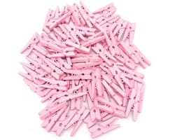 Premium - Roze Kleine houten mini knijpers - 20 STUKS - Roze - Knijpertjes - Fotoknijpers - Geboorte wasknijpers - 2.5 CM - Foto knijpers - Knijper om foto's aan op te hangen - Fotohouder - Knijpers - Wasknijpers - Kerstkaart hangers - Pola — afbeelding 1