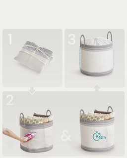 SONGMICS - Wasmand - Wassorteerder - Katoen - Met Handgrepen - Voor Slaapkamer en Wasruimte - 90L — thumbnail 5