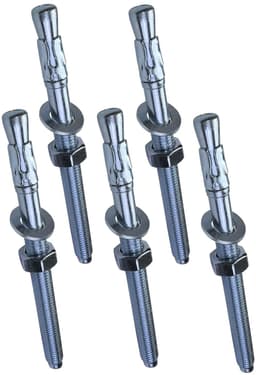 Boutankers M10x160mm - Ankerschroef pluggen - Bevestigen in beton - Directe montage zonder barsten - 160 mm lengte - Zilver — thumbnail 4