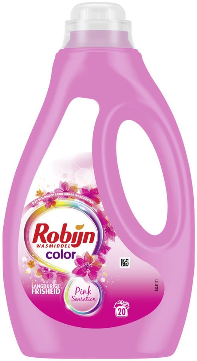 Robijn Color Pink Sensation Vloeibaar Wasmiddel 20 wasbeurten — afbeelding 1