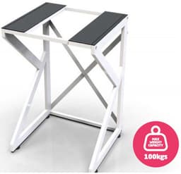SERALUXE - Universeel Wasmachine Kast - Wasmachine Verhoger- Metaal - Wit - Universeel Wasmachine en Droger Kast - Wasmachine Ombouw - Wasmachinerek - Wasmachine Sokkel- Robuust - Stabiel - Stevig - Anti Vibratie — thumbnail 5