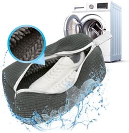 CLEANmaxx Schoenenwaszak, gevoerd wasnet voor schoenen, waszak, wasmachine, fijnmazig met ritssluiting, herbruikbaar, ideaal voor sneakers, sportschoenen, kinderschoenen en nog veel meer — thumbnail 5