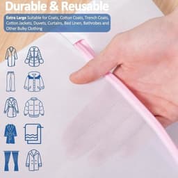 VHV - Waszak - extra grote XXL wasnet met verborgen ritssluiting - voor wasmachine, reizen en kleding opbergen — thumbnail 5