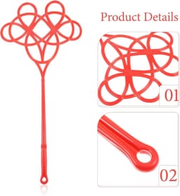 Tapijtklopper Set - Stofverwijderaar - Textiel Luchten - Lange Steel - 57.5 cm - Rood — thumbnail 3