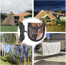 Reiswaslijn - Waslijn - Kleding Drogen - Reflecterend Touw - 3.5 Meter - Camouflage — thumbnail 4