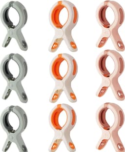 9 Stuks Knijpers - Klemmen - Klem - Strandlaken Knijpers - Sterke Handdoekclips, Winddicht, Strandhanddoekclips voor Dagelijkse Was, Badhanddoek, Tapijt, Beddengoed en Dikke Dekens — thumbnail 1