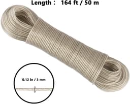 Dailygoods- Waslijn 50 m - Waslijn met stalen kern 3 mm - Weerbestendig - Extra sterke waslijn - Ideaal voor tuin/camping - Duurzaam en flexibel - Waskoord — thumbnail 5